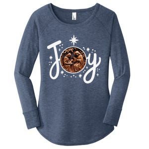 Christian Christmas Joy Jesus Nativity Scene Faith Family Women's Perfect Tri Tunic Long Sleeve Shirt