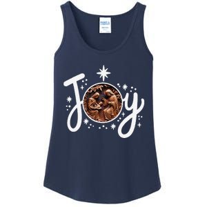 Christian Christmas Joy Jesus Nativity Scene Faith Family Ladies Essential Tank