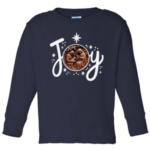 Christian Christmas Joy Jesus Nativity Scene Faith Family Toddler Long Sleeve Shirt