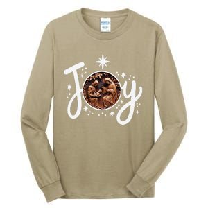 Christian Christmas Joy Jesus Nativity Scene Faith Family Tall Long Sleeve T-Shirt