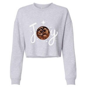 Christian Christmas Joy Jesus Nativity Scene Faith Family Cropped Pullover Crew