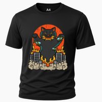 Catzilla Cat Japanese Monster Movie Parody Cooling Performance Crew T-Shirt
