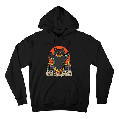 Catzilla Cat Japanese Monster Movie Parody Hoodie