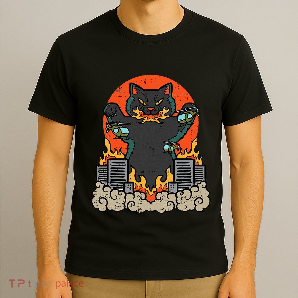 Catzilla Cat Japanese Monster Movie Parody T-Shirt