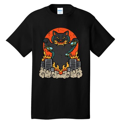 Catzilla Cat Japanese Monster Movie Parody Tall T-Shirt