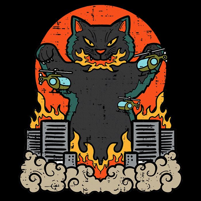 Catzilla Cat Japanese Monster Movie Parody City Backpack