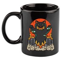 Catzilla Cat Japanese Monster Movie Parody 11oz C Handle Ceramic Mug