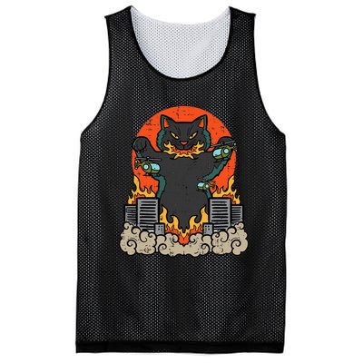 Catzilla Cat Japanese Monster Movie Parody Mesh Reversible Basketball Jersey Tank