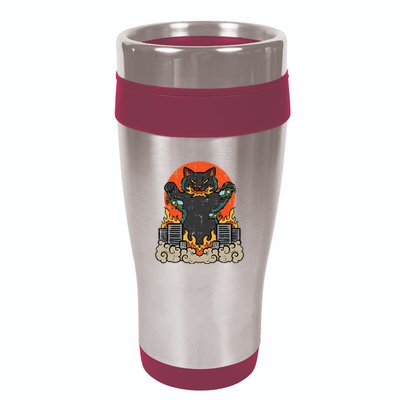 Catzilla Cat Japanese Monster Movie Parody 16oz Travel Tumbler