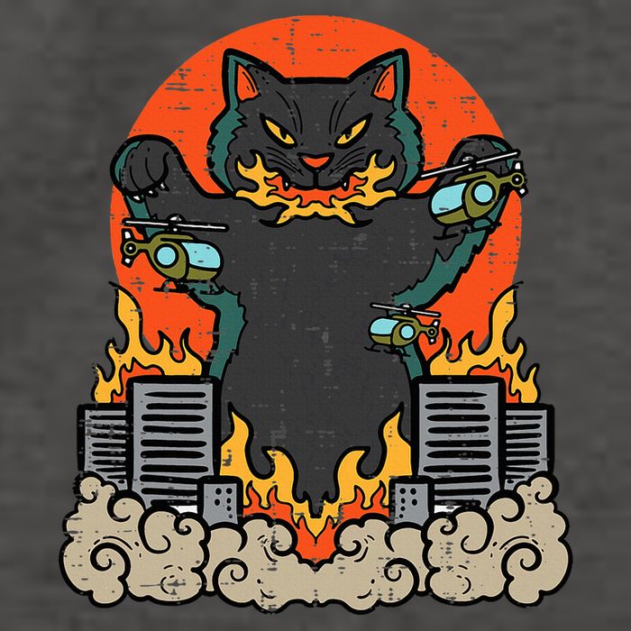Catzilla Cat Japanese Monster Movie Parody Vector Backpack