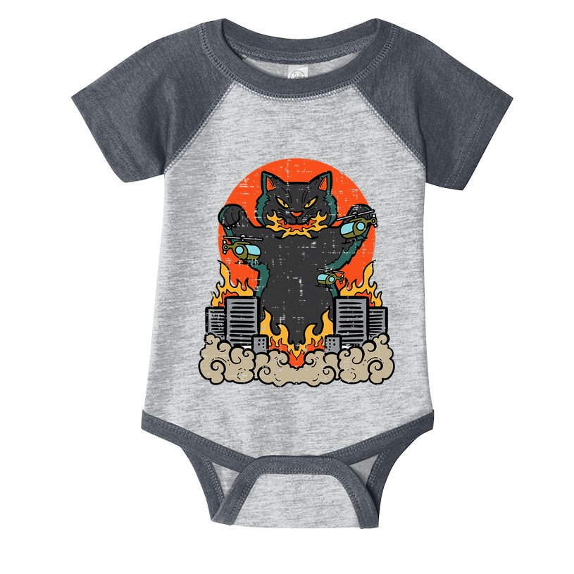 Catzilla Cat Japanese Monster Movie Parody Infant Baby Jersey Bodysuit