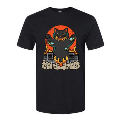 Catzilla Cat Japanese Monster Movie Parody Softstyle CVC T-Shirt