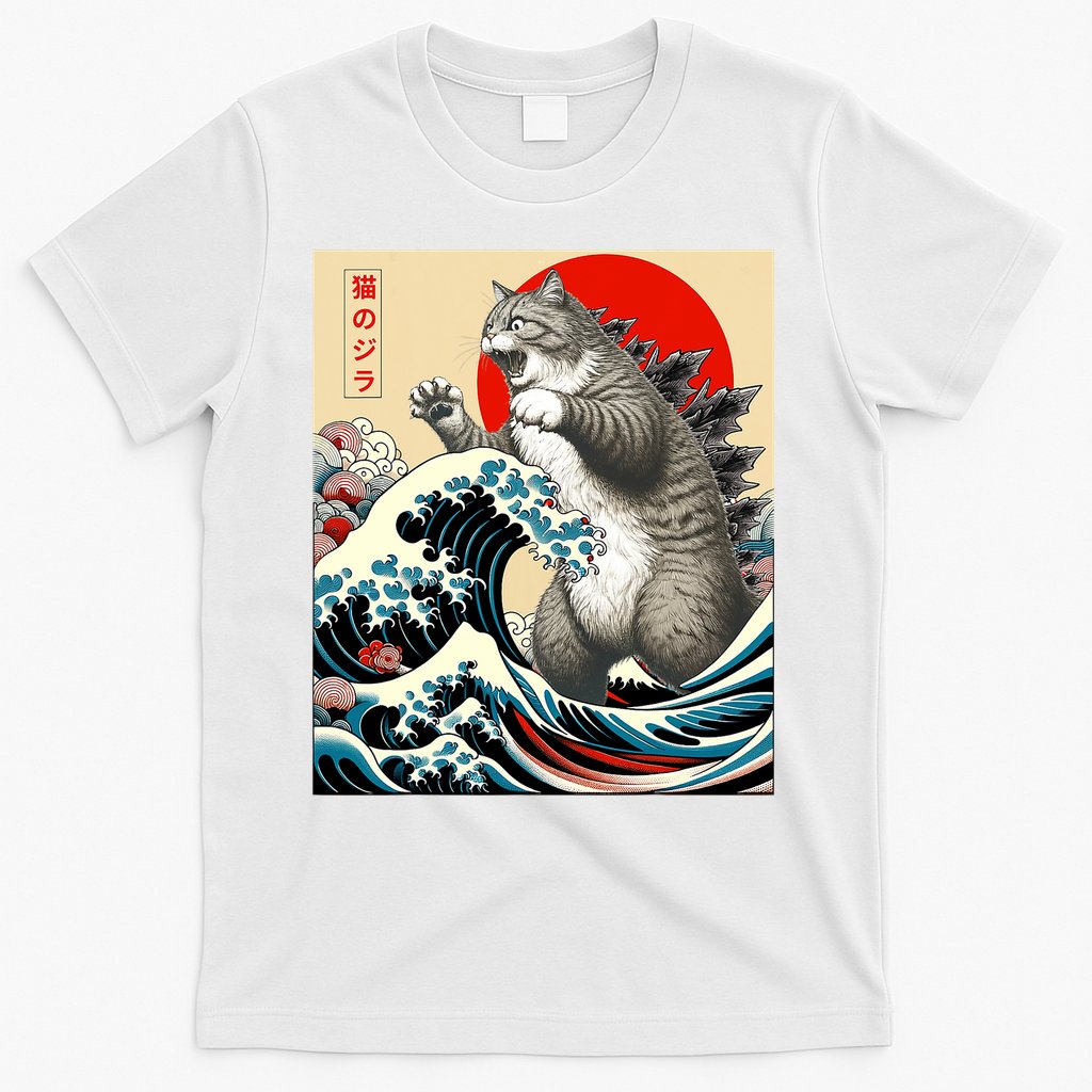 Catzilla Cat Japanese Art Funny Cat Gifts T-Shirt