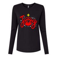 Christian Christmas Joy Jesus Nativity Scene Faith Family Womens Cotton Relaxed Long Sleeve T-Shirt