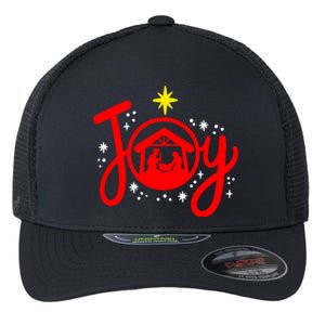 Christian Christmas Joy Jesus Nativity Scene Faith Family Flexfit Unipanel Trucker Cap