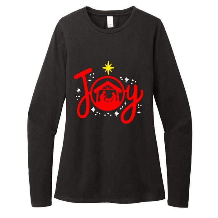 Christian Christmas Joy Jesus Nativity Scene Faith Family Womens CVC Long Sleeve Shirt