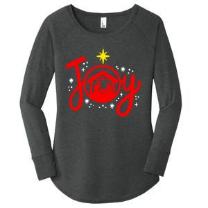 Christian Christmas Joy Jesus Nativity Scene Faith Family Women's Perfect Tri Tunic Long Sleeve Shirt