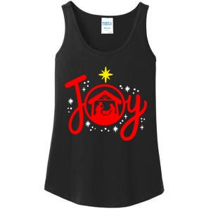 Christian Christmas Joy Jesus Nativity Scene Faith Family Ladies Essential Tank