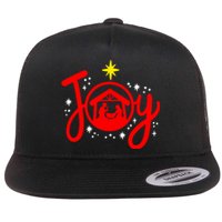 Christian Christmas Joy Jesus Nativity Scene Faith Family Flat Bill Trucker Hat