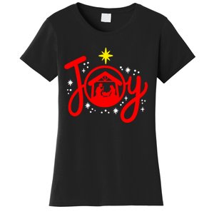 Christian Christmas Joy Jesus Nativity Scene Faith Family Women's T-Shirt