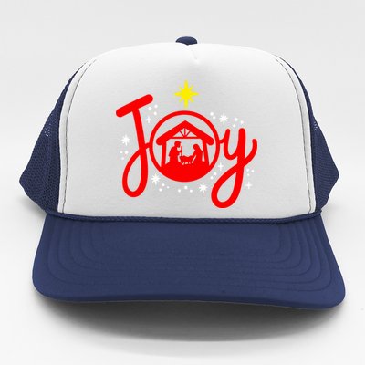 Christian Christmas Joy Jesus Nativity Scene Faith Family Trucker Hat