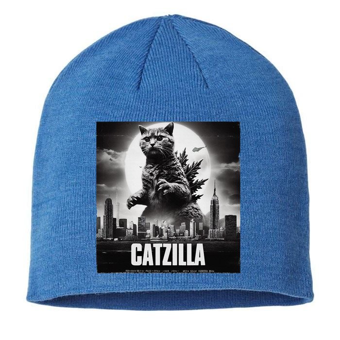 Catzilla Cat Japanese Art Funny Sustainable Beanie