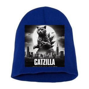 Catzilla Cat Japanese Art Funny Short Acrylic Beanie