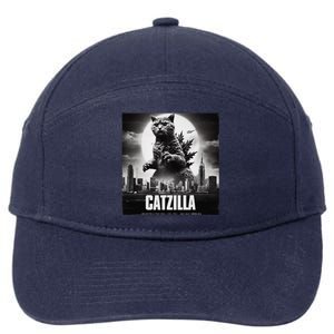 Catzilla Cat Japanese Art Funny 7-Panel Snapback Hat