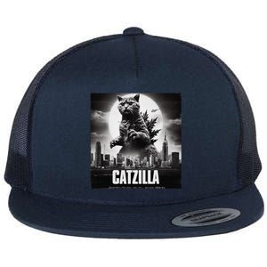 Catzilla Cat Japanese Art Funny Flat Bill Trucker Hat