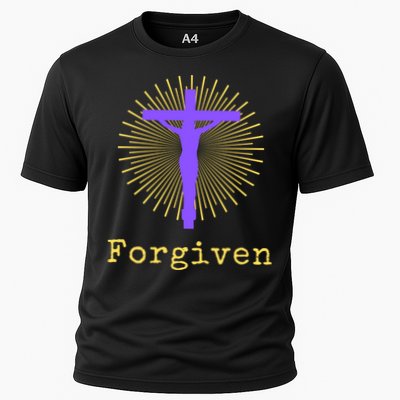 Chrisitan Cross Jesus Forgiven Faith Gift Cooling Performance Crew T-Shirt