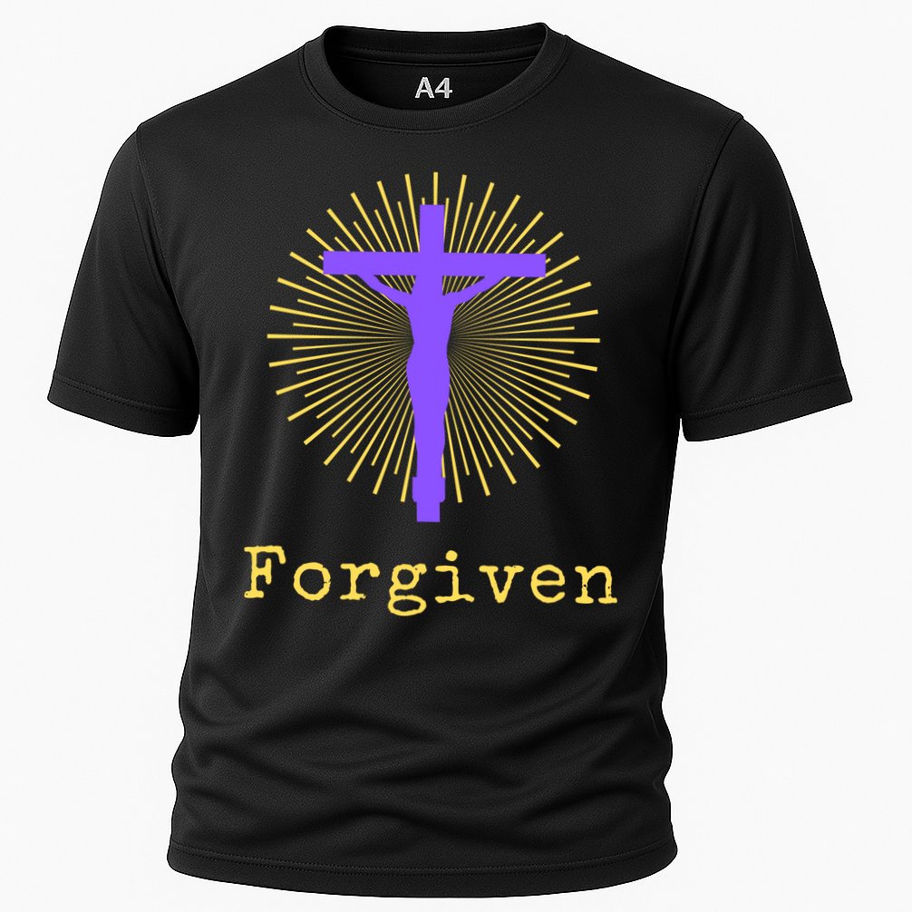 Chrisitan Cross Jesus Forgiven Faith Gift Cooling Performance Crew T-Shirt