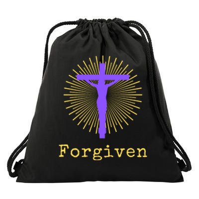 Chrisitan Cross Jesus Forgiven Faith Gift Drawstring Bag