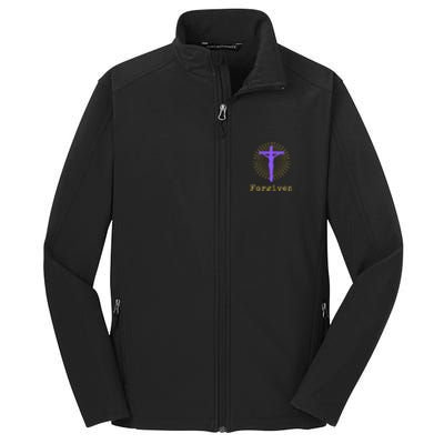 Chrisitan Cross Jesus Forgiven Faith Gift Core Soft Shell Jacket