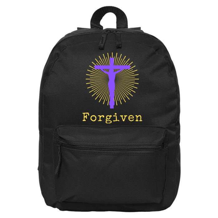 Chrisitan Cross Jesus Forgiven Faith Gift 16 in Basic Backpack