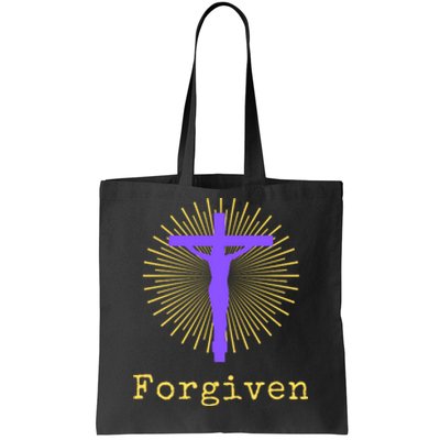 Chrisitan Cross Jesus Forgiven Faith Gift Tote Bag