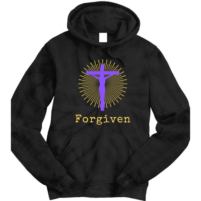 Chrisitan Cross Jesus Forgiven Faith Gift Tie Dye Hoodie