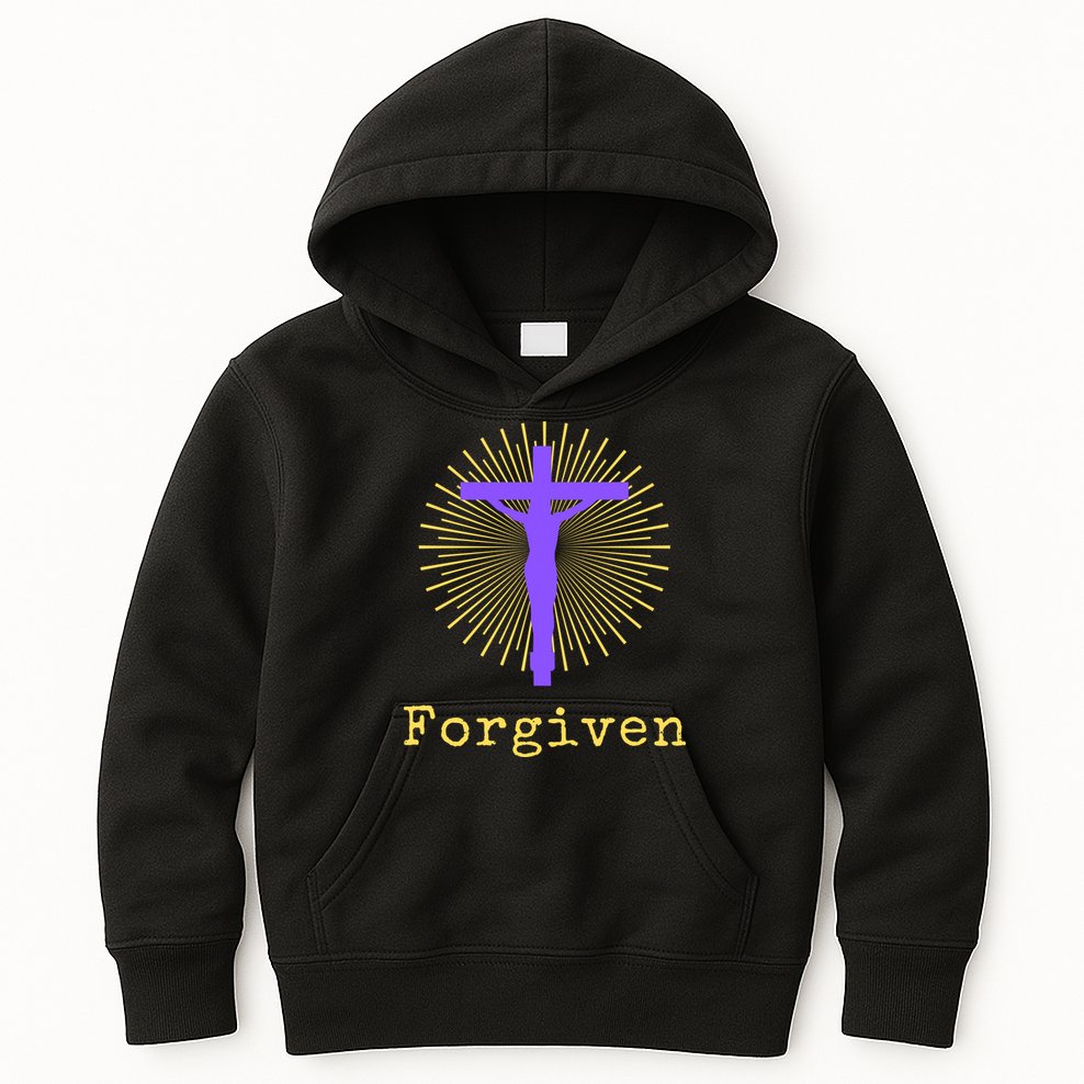 Chrisitan Cross Jesus Forgiven Faith Gift Kids Hoodie
