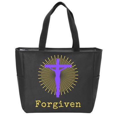 Chrisitan Cross Jesus Forgiven Faith Gift Zip Tote Bag