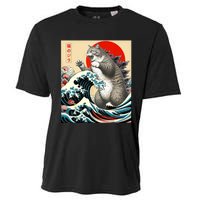 Catzilla Cat Japanese Art Funny Cat Gifts For Women Cooling Performance Crew T-Shirt