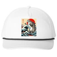 Catzilla Cat Japanese Art Funny Cat Gifts For Women Snapback Five-Panel Rope Hat