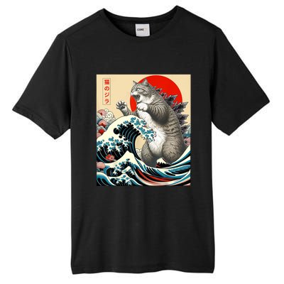 Catzilla Cat Japanese Art Funny Cat Gifts For Women Tall Fusion ChromaSoft Performance T-Shirt