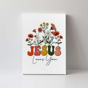 Cute Christian Jesus Loves You Floral Baby Girl Teen Canvas