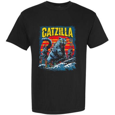 Catzilla Cat Japanese Art Funny Cat Garment-Dyed Heavyweight T-Shirt