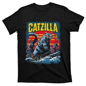 Catzilla Cat Japanese Art Funny Cat T-Shirt