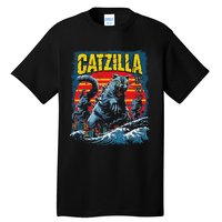 Catzilla Cat Japanese Art Funny Cat Tall T-Shirt