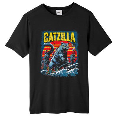 Catzilla Cat Japanese Art Funny Cat Tall Fusion ChromaSoft Performance T-Shirt