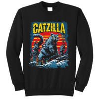 Catzilla Cat Japanese Art Funny Cat Tall Sweatshirt