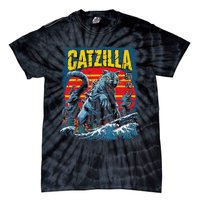 Catzilla Cat Japanese Art Funny Cat Tie-Dye T-Shirt