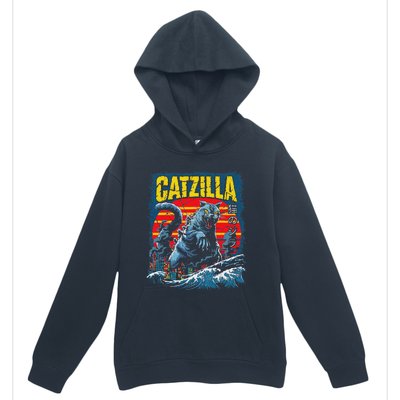 Catzilla Cat Japanese Art Funny Cat Urban Pullover Hoodie