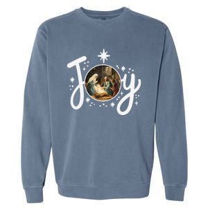 Christian Christmas Joy Jesus Nativity Scene Faith Family Garment-Dyed Sweatshirt